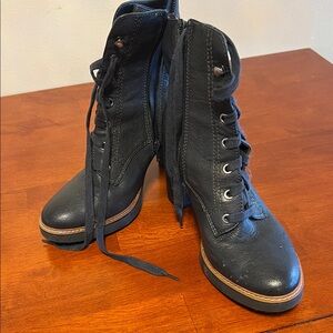 Naturalizer Black Lace-Up Ankle Boots